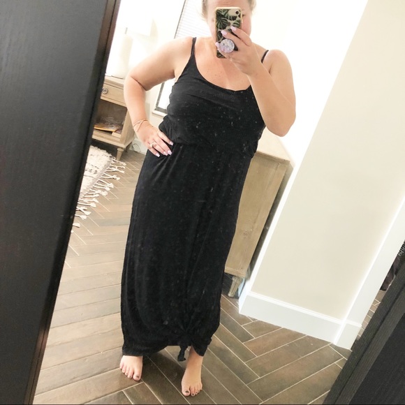 Black Stretch Midi Maxi Beach Casual Coverup Dress - Picture 3 of 6